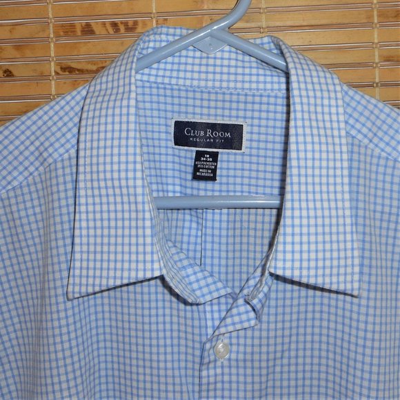 Club Room Men's Regular Fit Button-Down Cotton Blend Shirt (*Tag Size: 18 34/35) - Picture 5 of 7